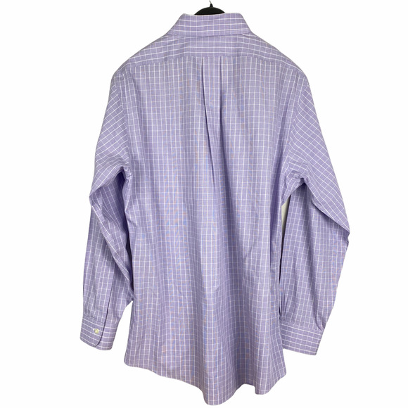 Brooks Brothers 16 33 (Large) Non Iron Check lavender - Picture 4 of 5